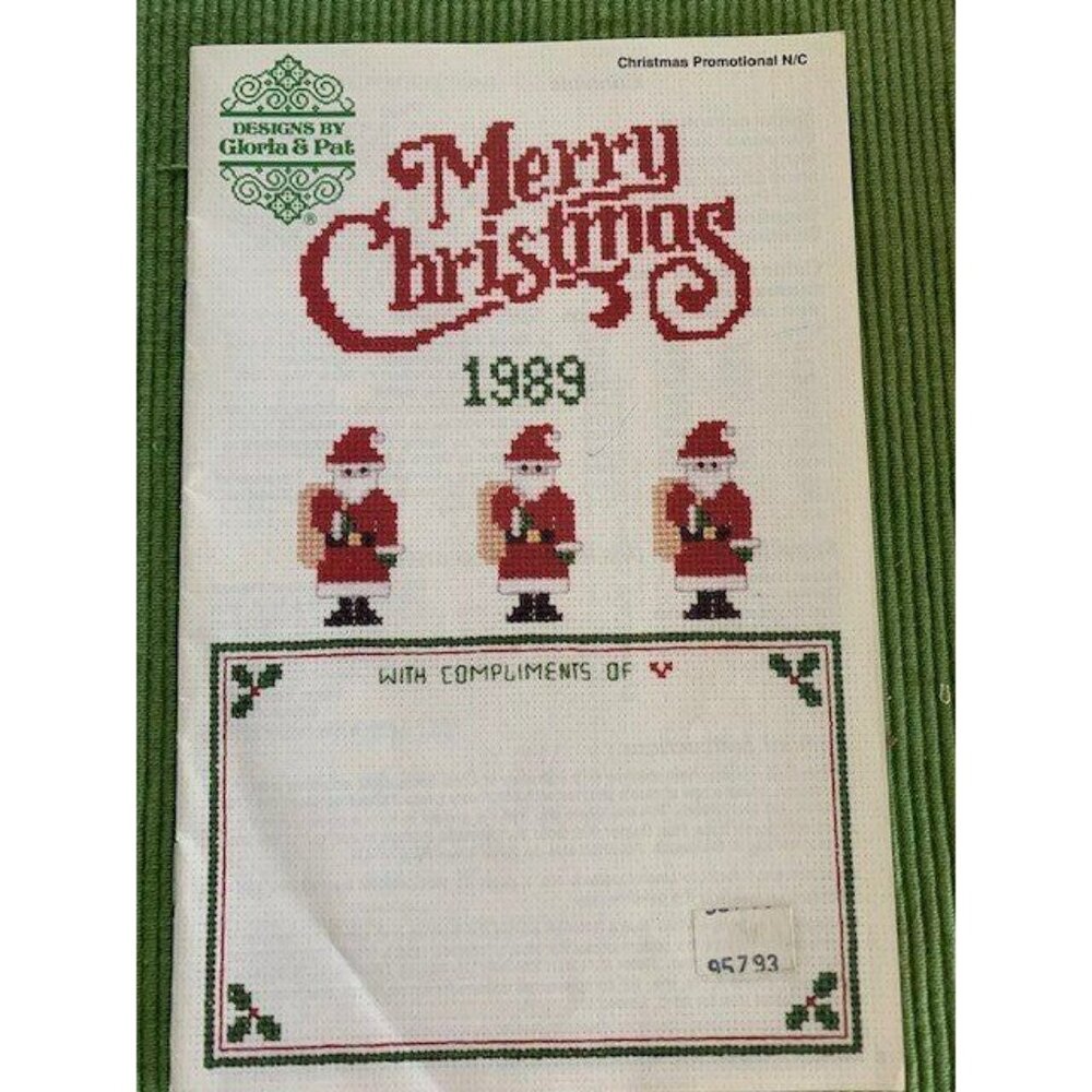 Merry Christmas 1989 Cross Stitch Pattern Booklet By Gloria & Pat Designs USA